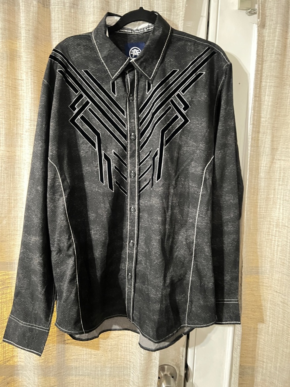 American Fighter Black and Gray Logo Button-Up Shirt